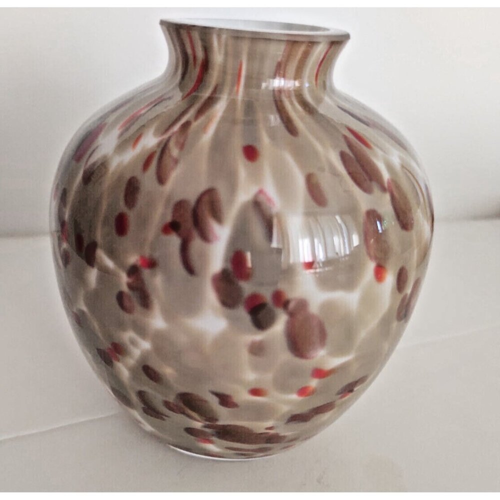 Spatter Speckled Aventurina End Of Day Vase MAESTRI VETRAI AZZURRA 4" Murano